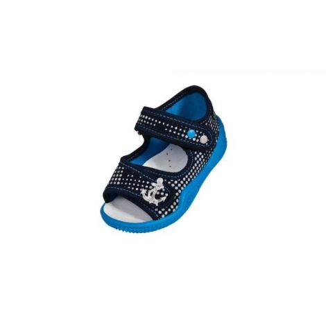 Sandalute de bumbac cu brant de piele pentru baieti Vi-GGa-Mi Krzys Ornament marimea 22 - imagine 6